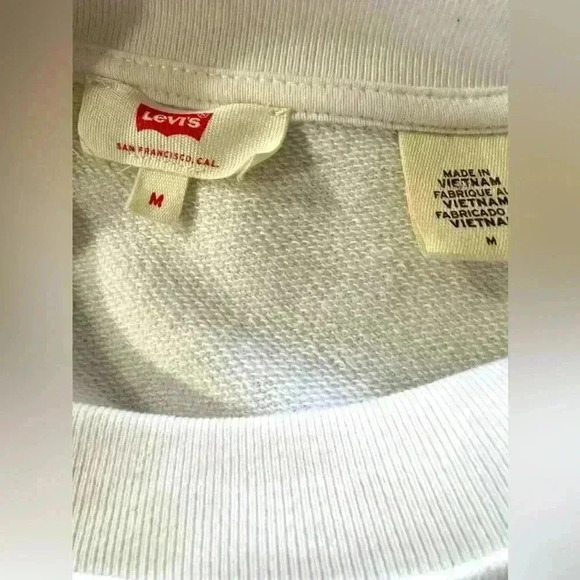 Levis Women's Relaxed Graphic Logo Crew Sweatshirt White In Size Medium - Picture 5 of 5